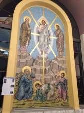 This is one of the side mosaic panels at the Greek Orthodox Cathedral of Annunciation